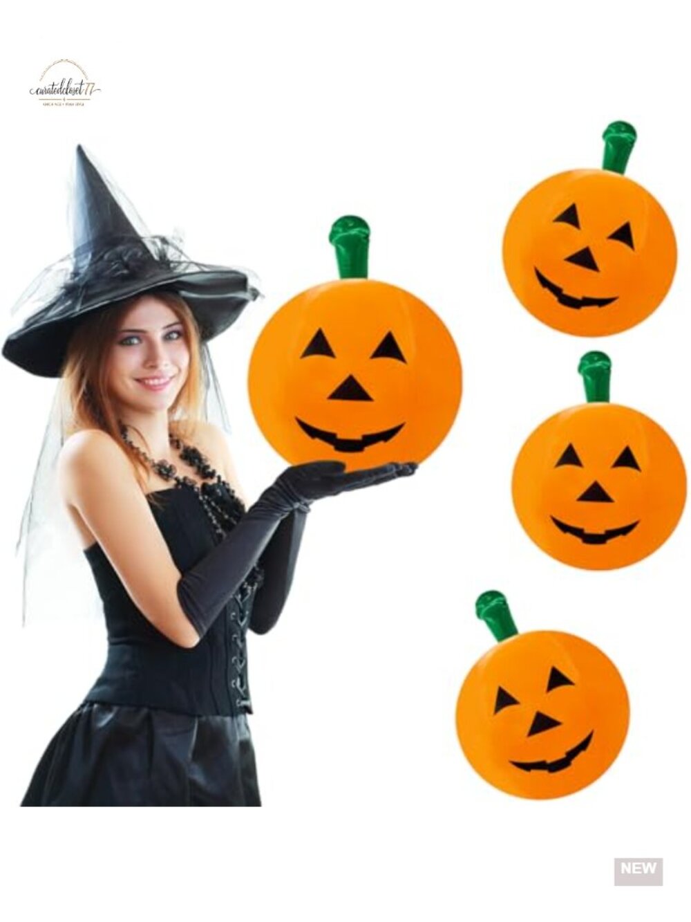 Halloween Pumpkin Inflatable Beach Ball Decorations 3 Pack